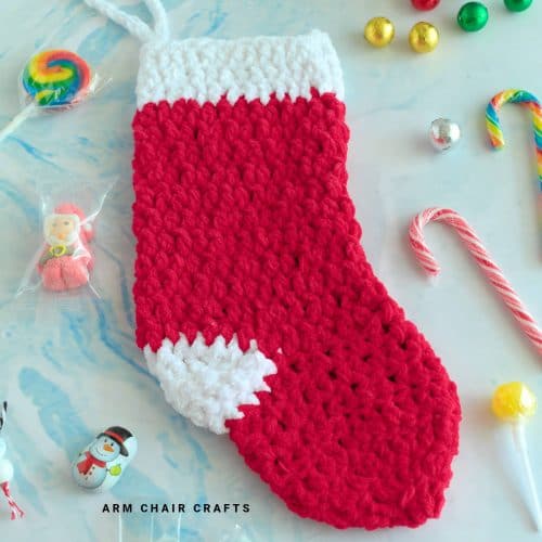 Crochet Christmas stocking.