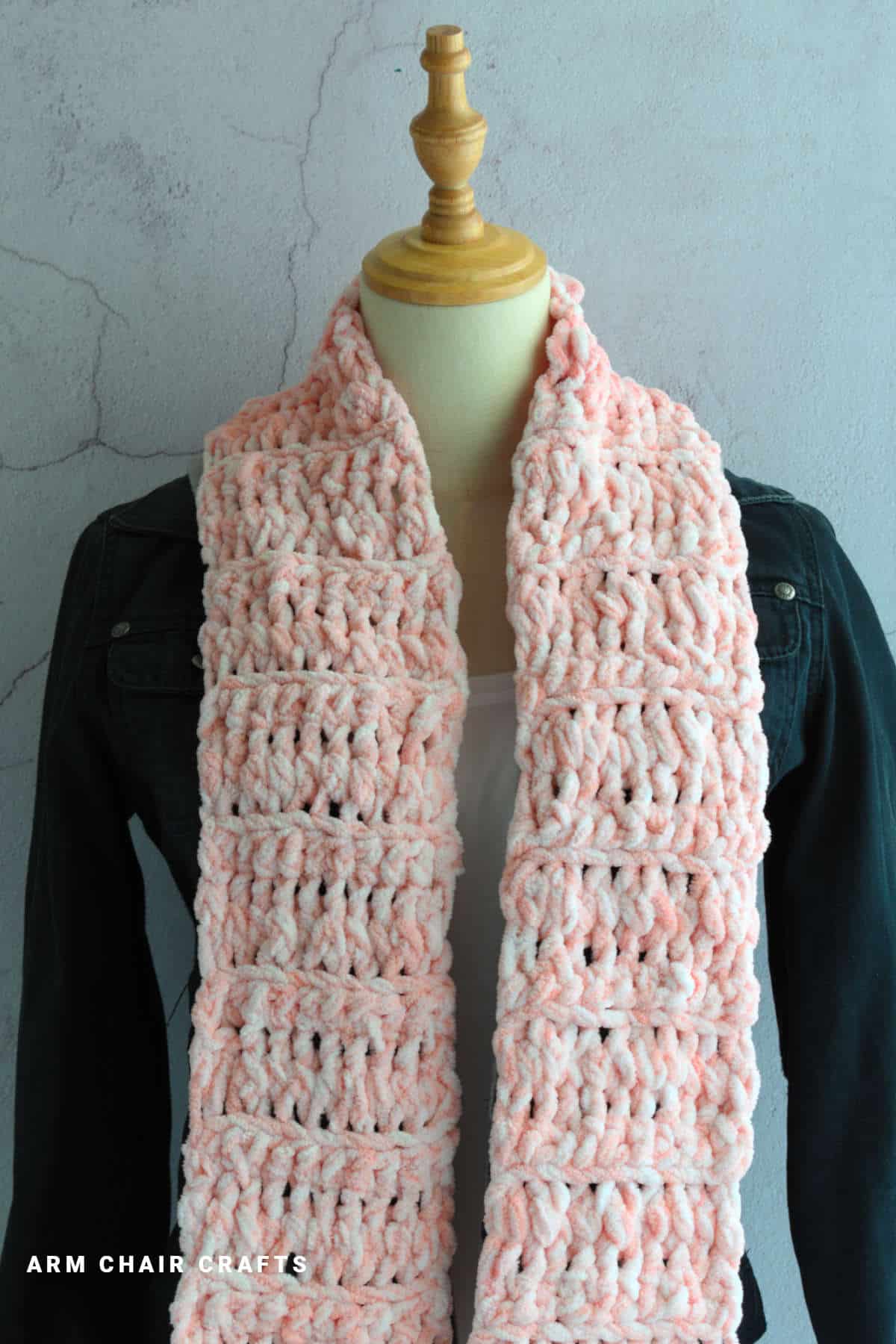 Half double crochet scarf.