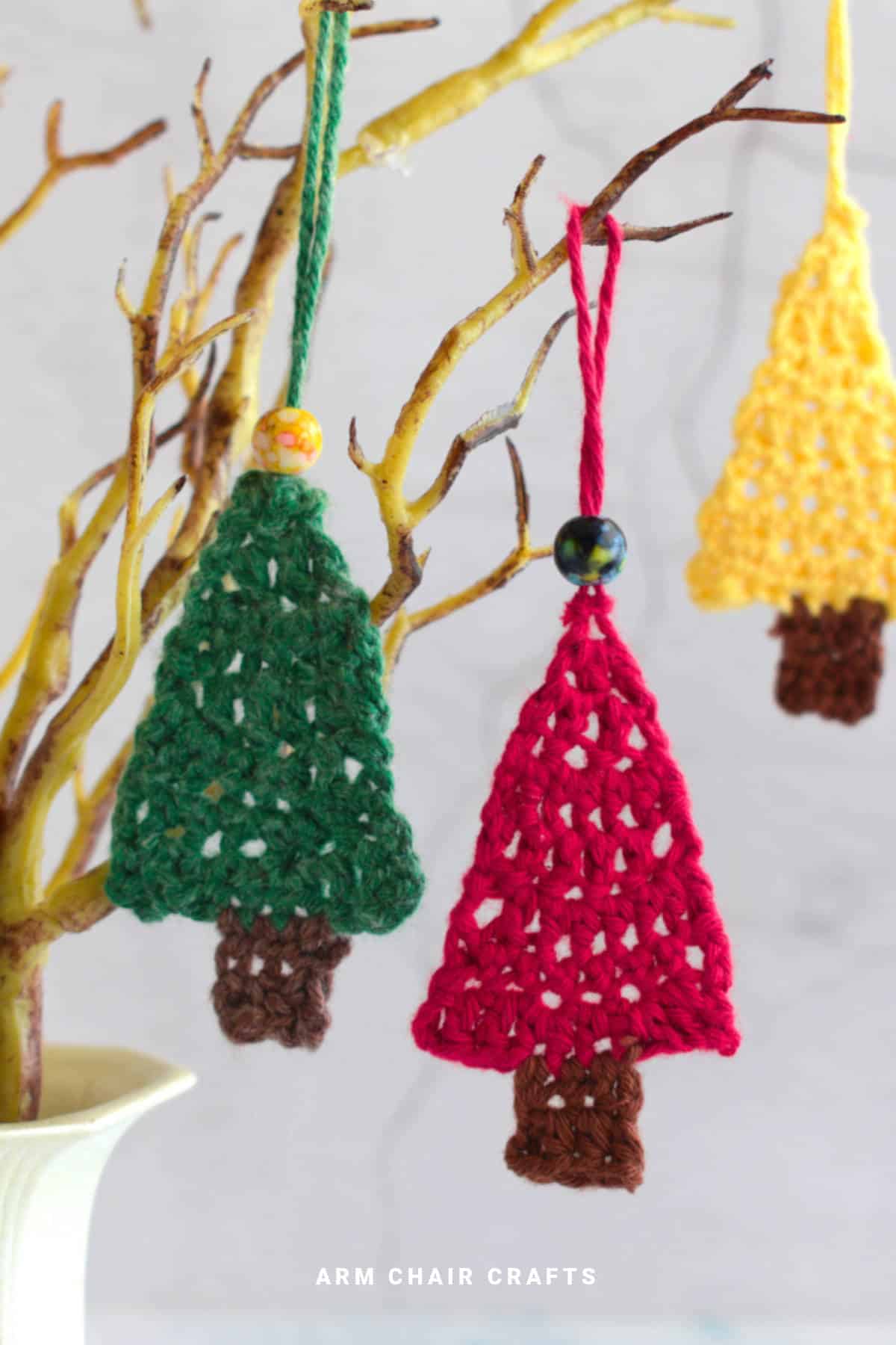 Crochet Christmas trees.