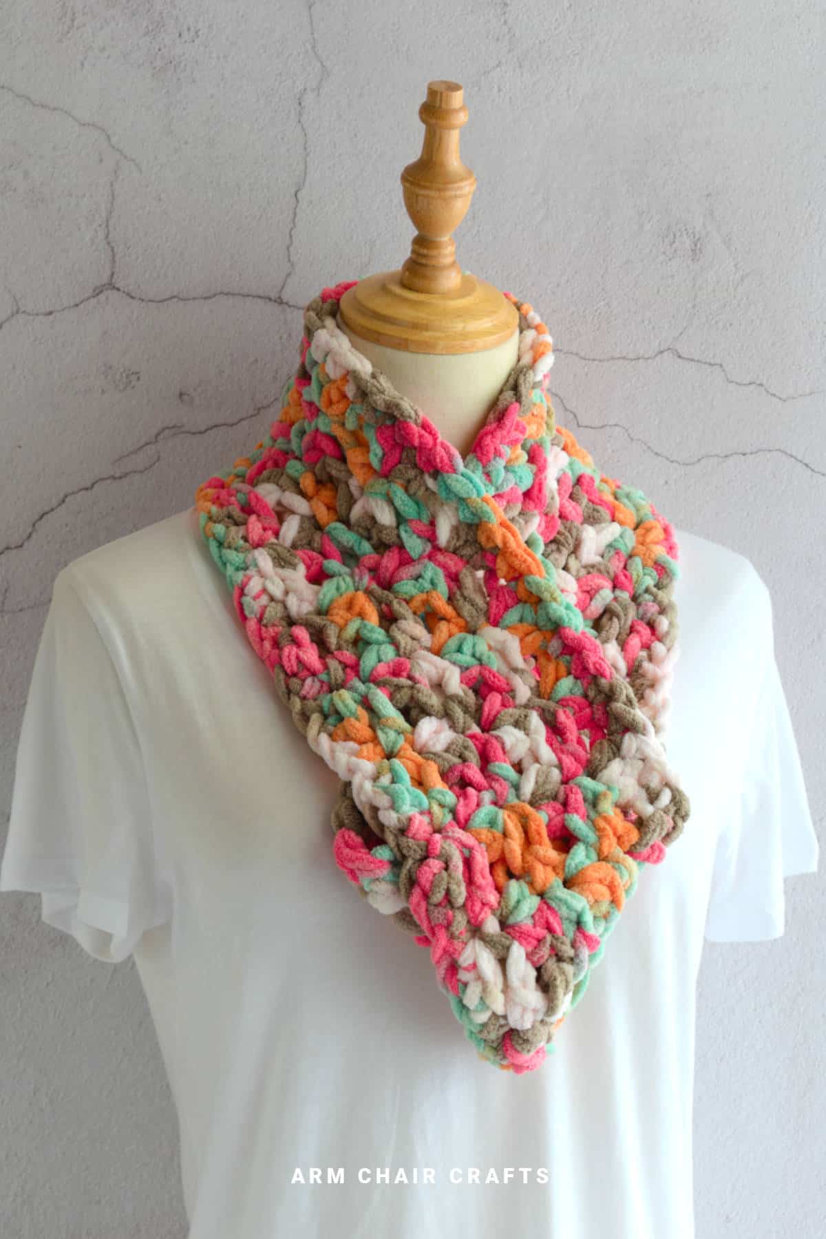 Crochet cowl.