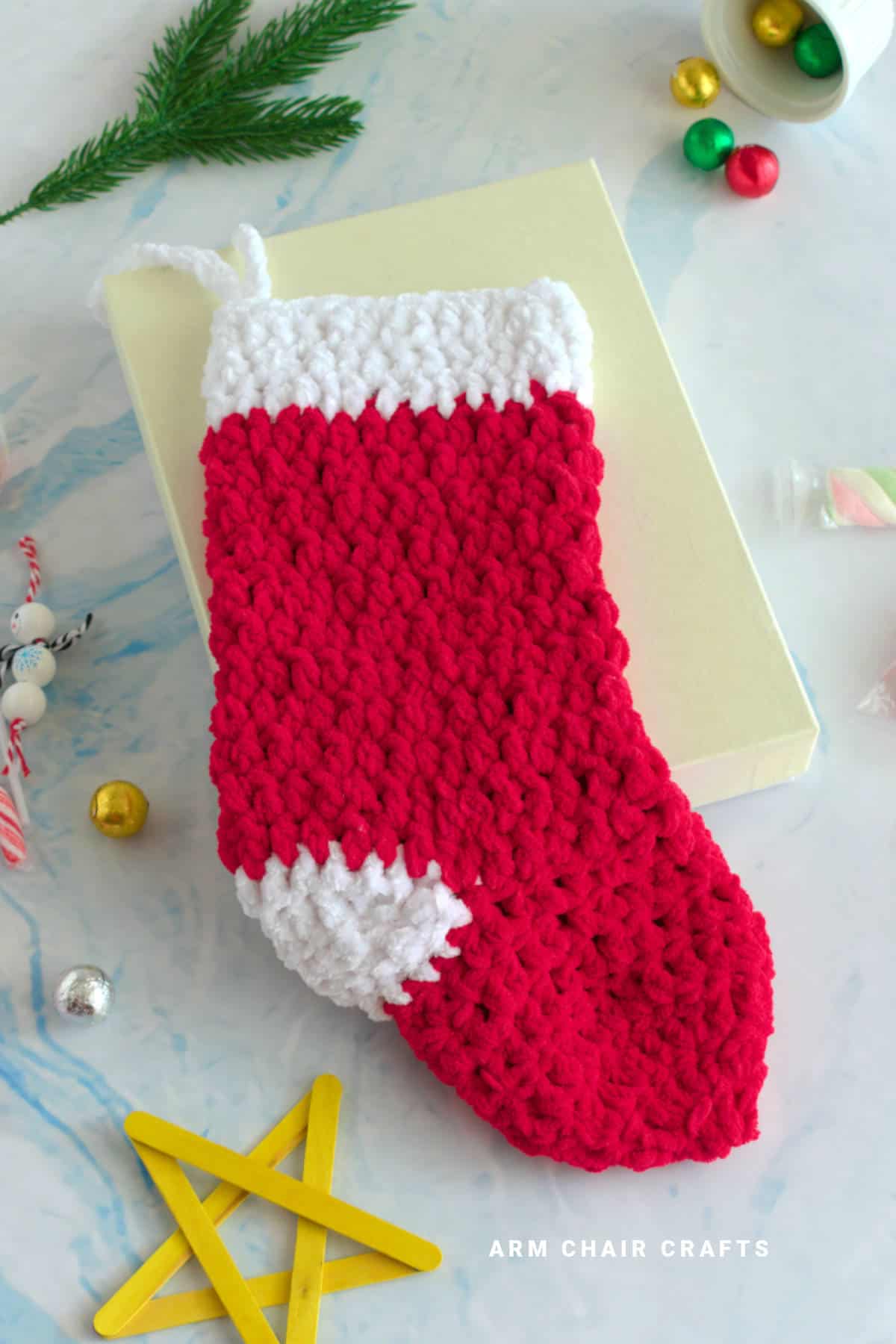 Christmas crochet stocking.
