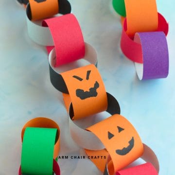 Close up image of a paper chain.