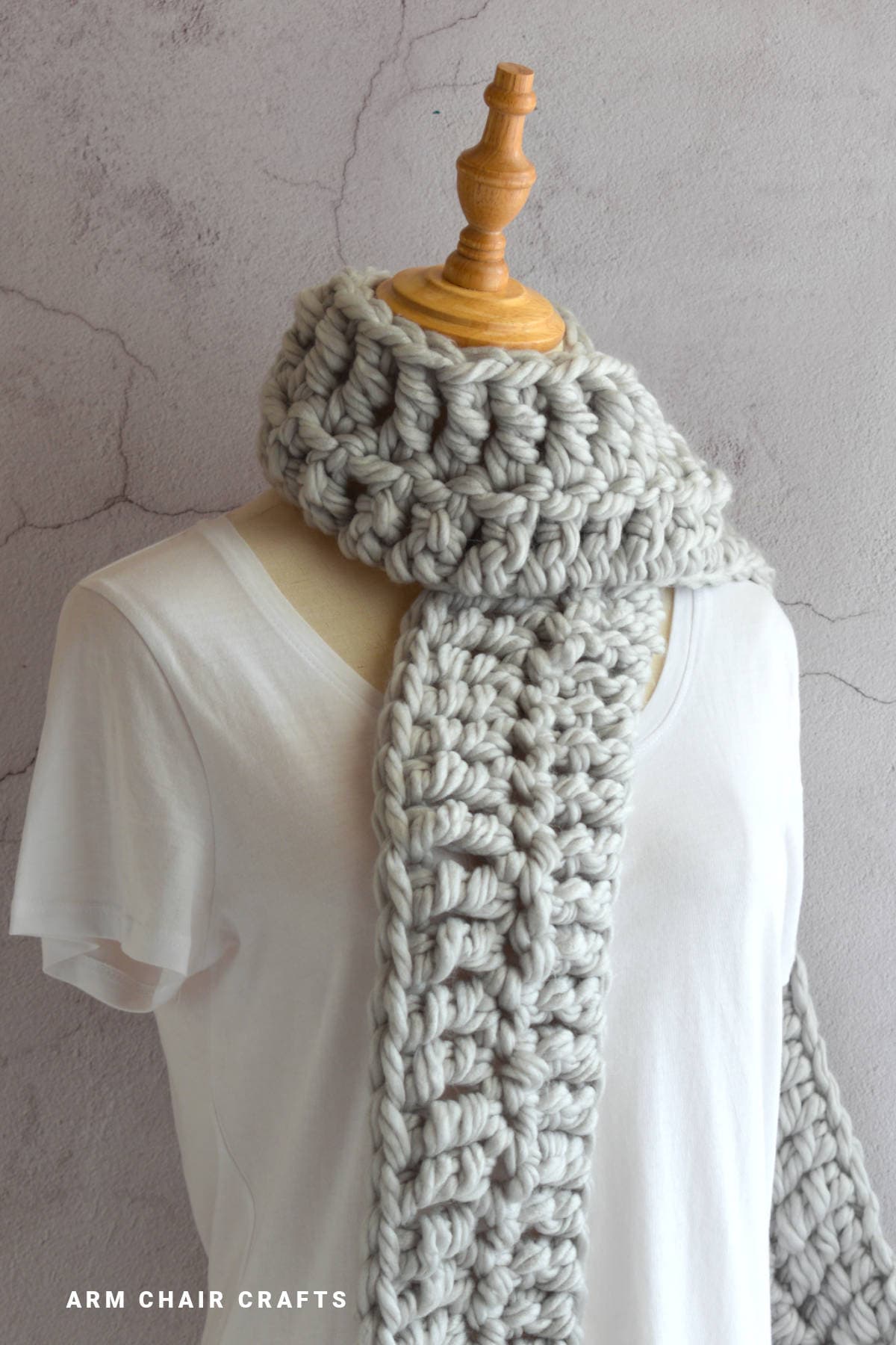 Super chunky crochet scarf.