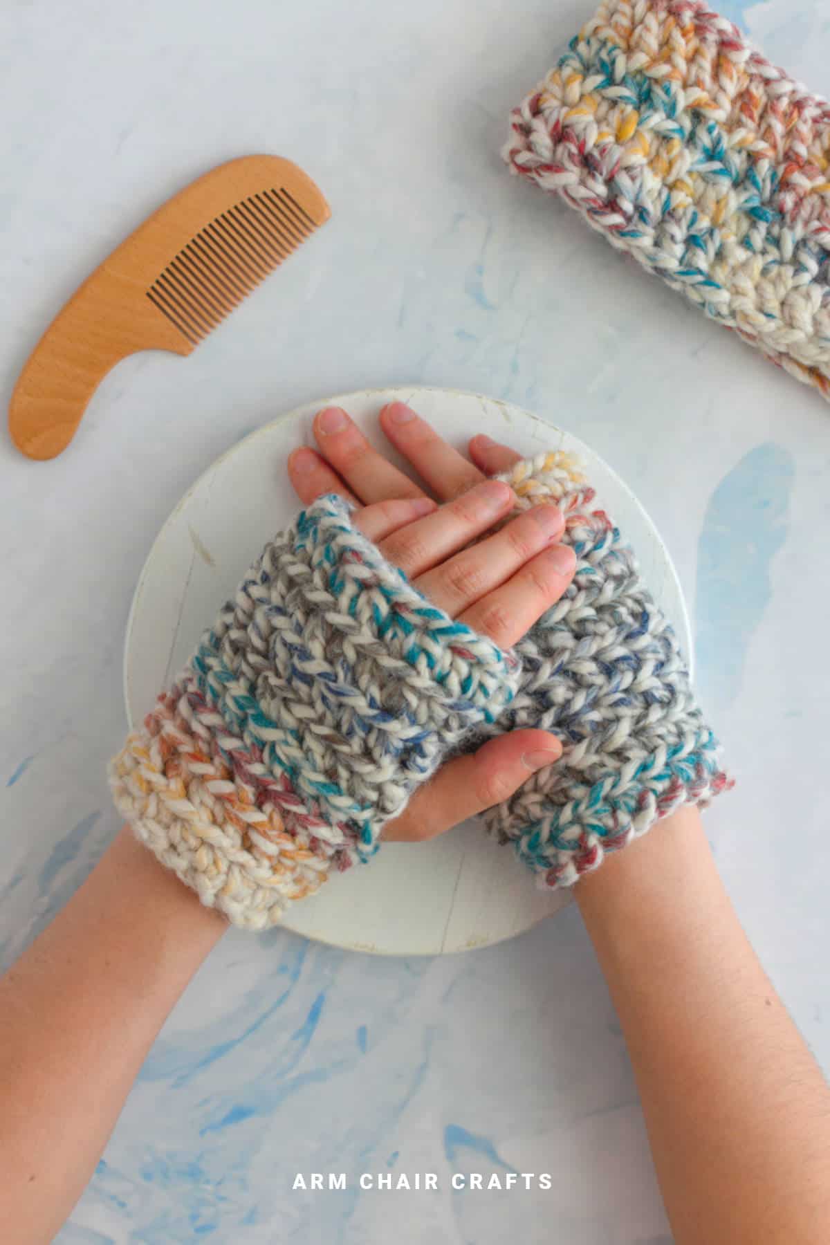 Crochet gloves.