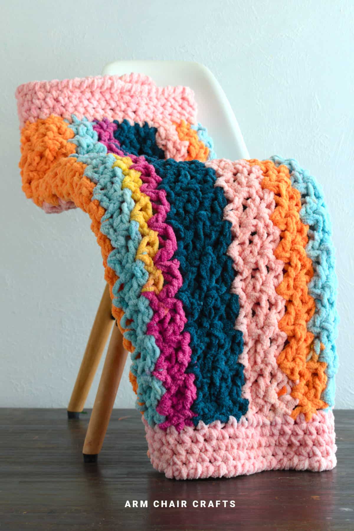 Crochet wattle stitch blanket.