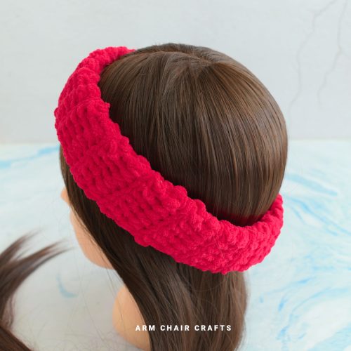 Velvet crochet headband.