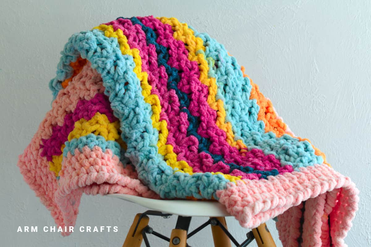 Wattle stitch crochet blanket.
