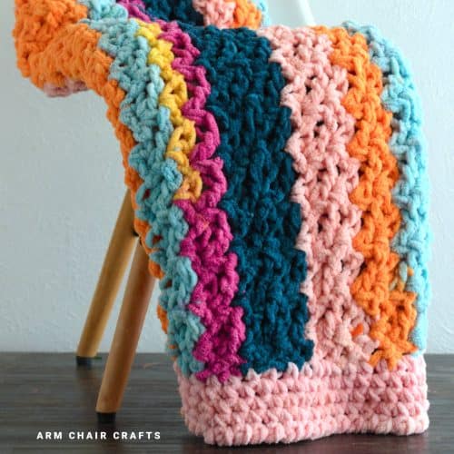 Crochet lap blanket.