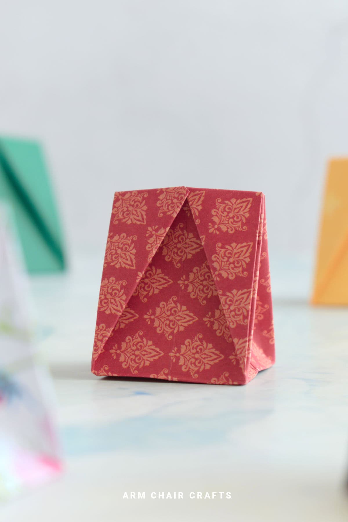 Red mini paper gift bag.