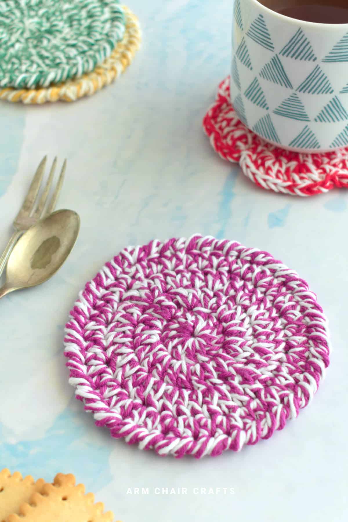 Crochet coasters.
