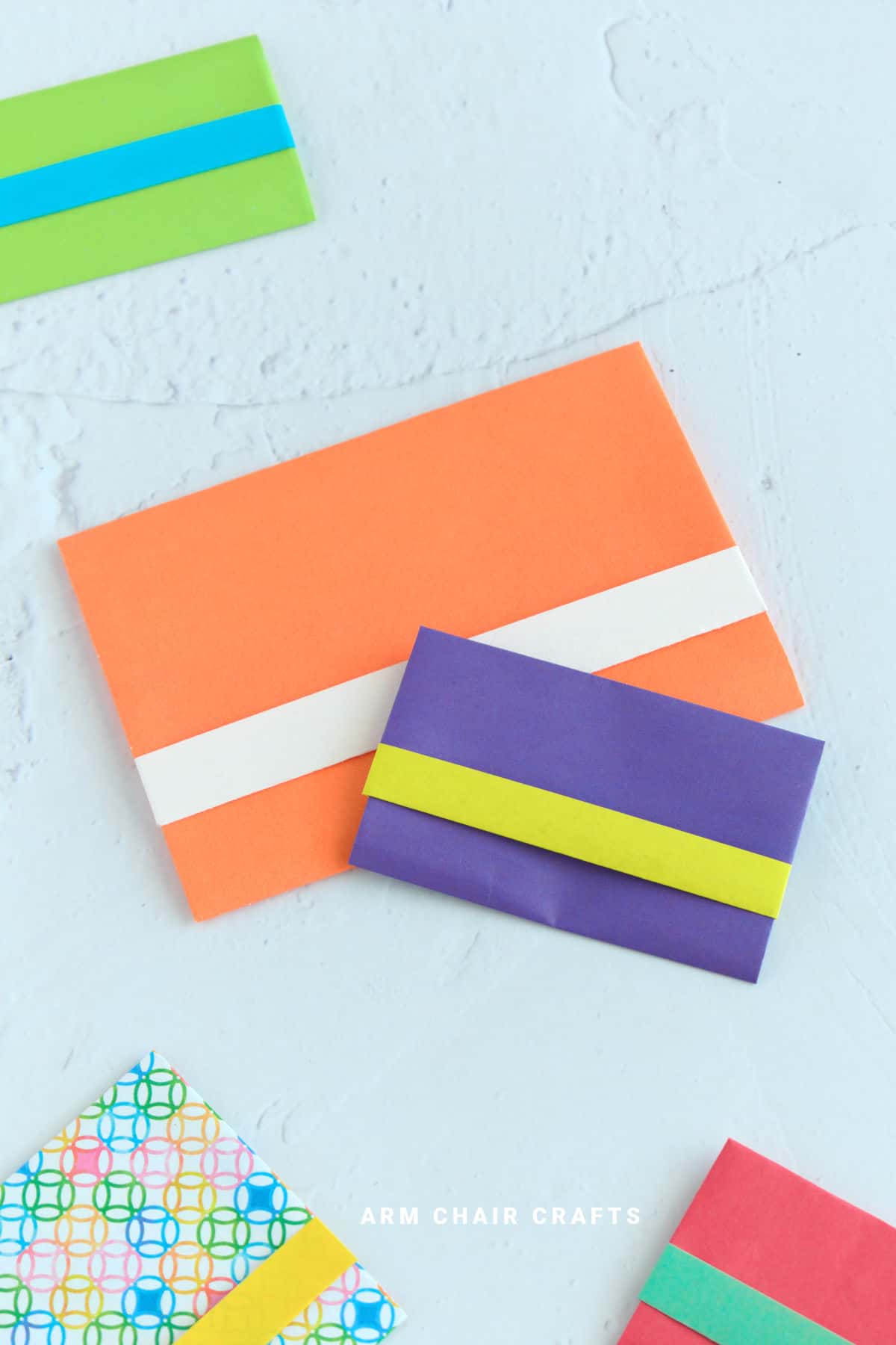 Gift card holders made of paper.
