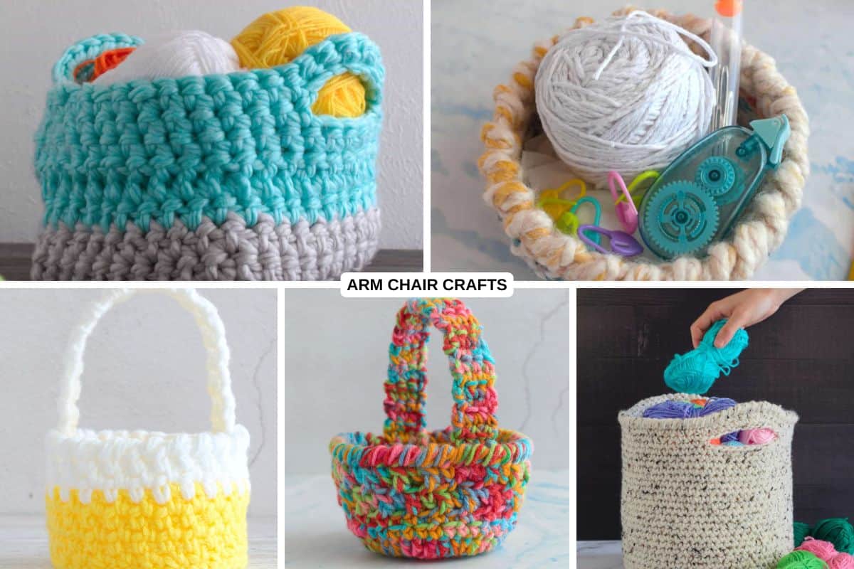 Crochet baskets.