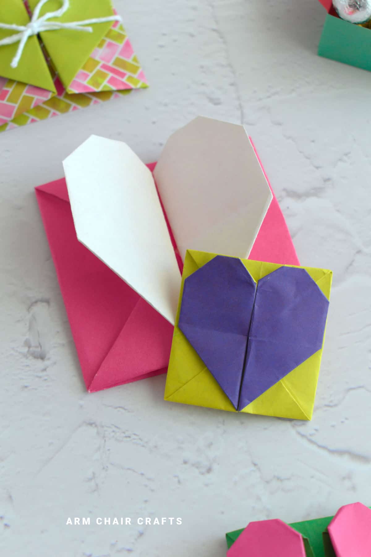 Origami heart boxes.