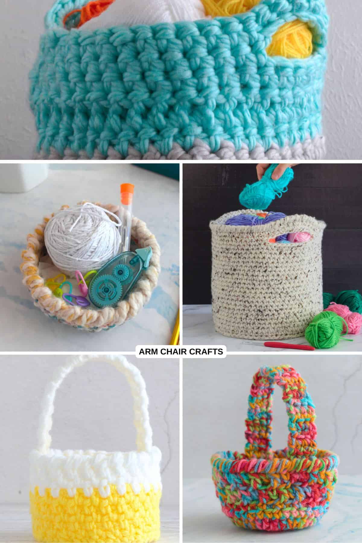 Crochet baskets.