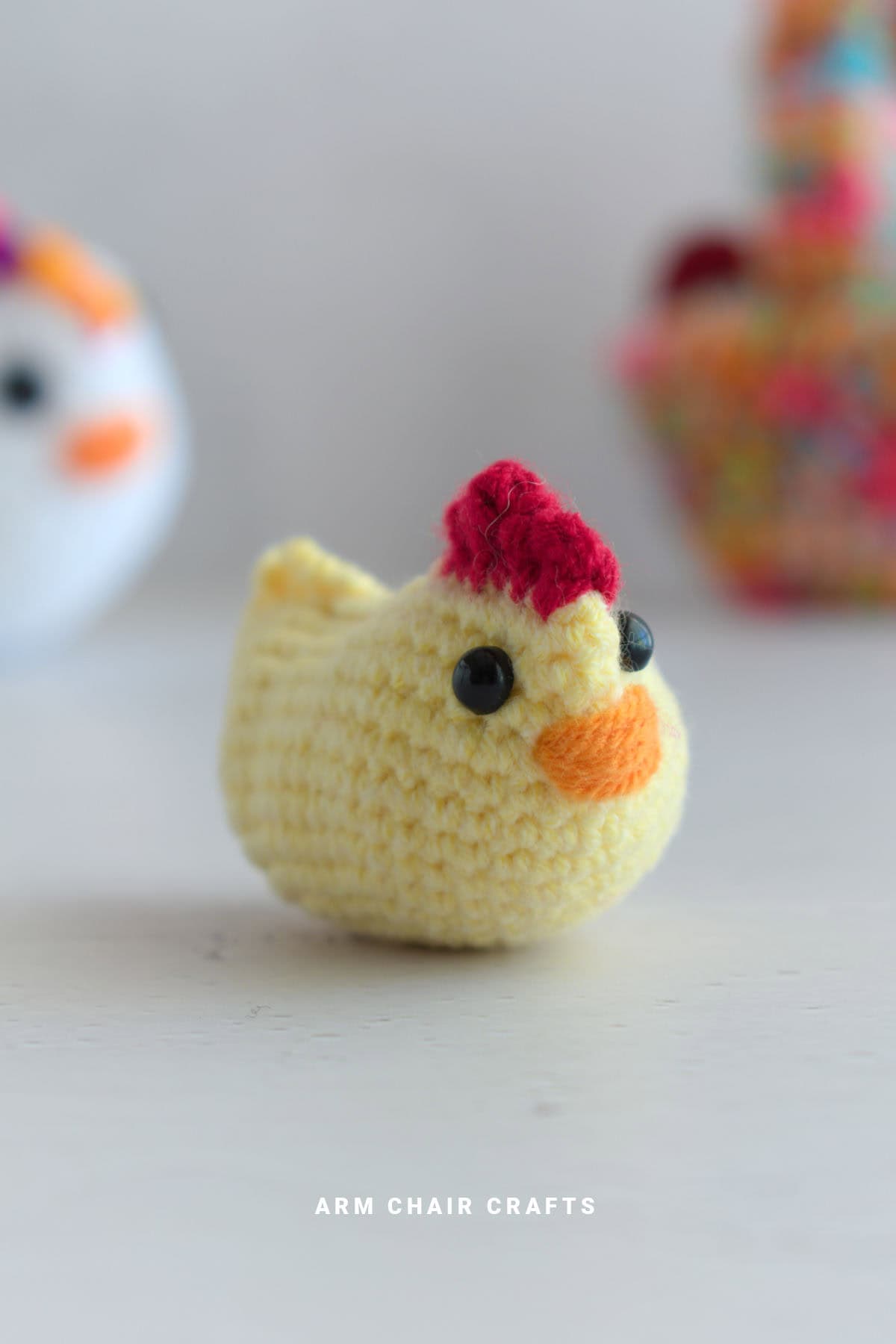 Amigurumi chicken.