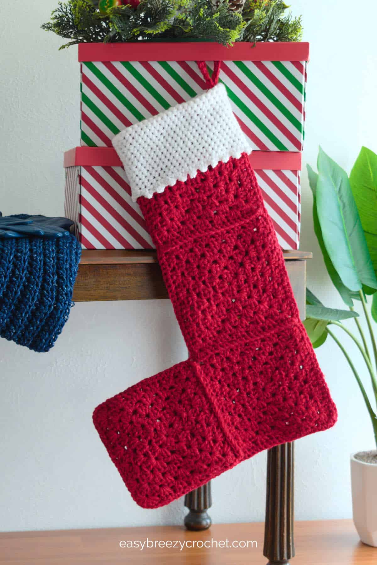 Crochet Christmas stocking.