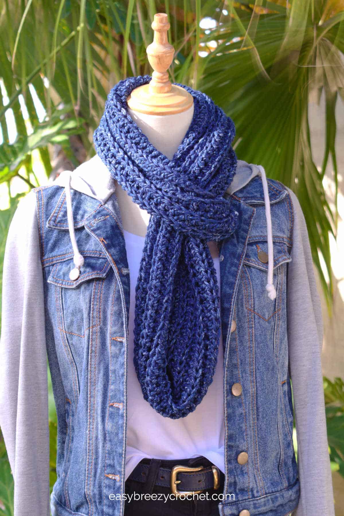 Crochet infinity scarf.