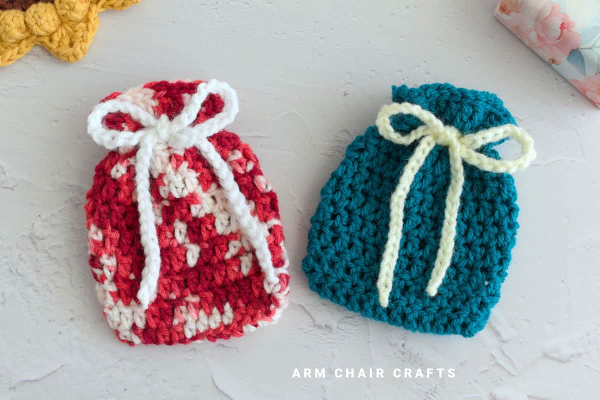 Crochet pouches.