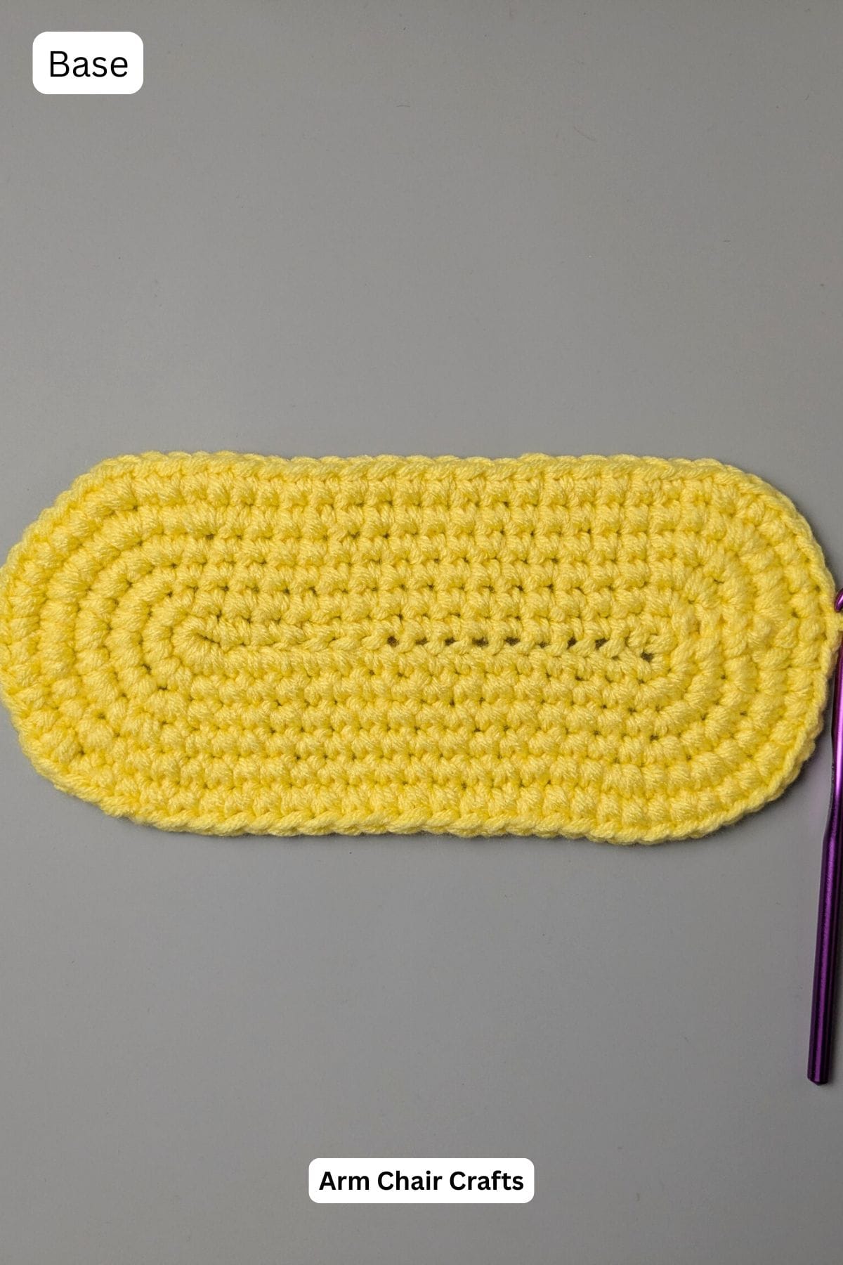 Base of crochet tote bag.