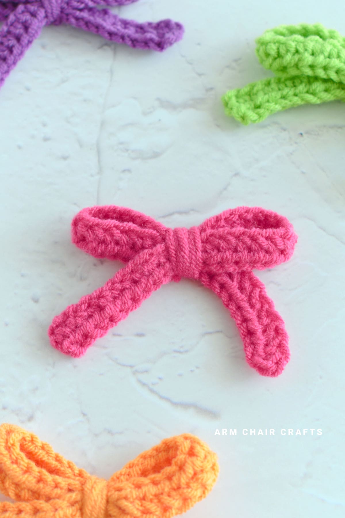 Crochet bow.