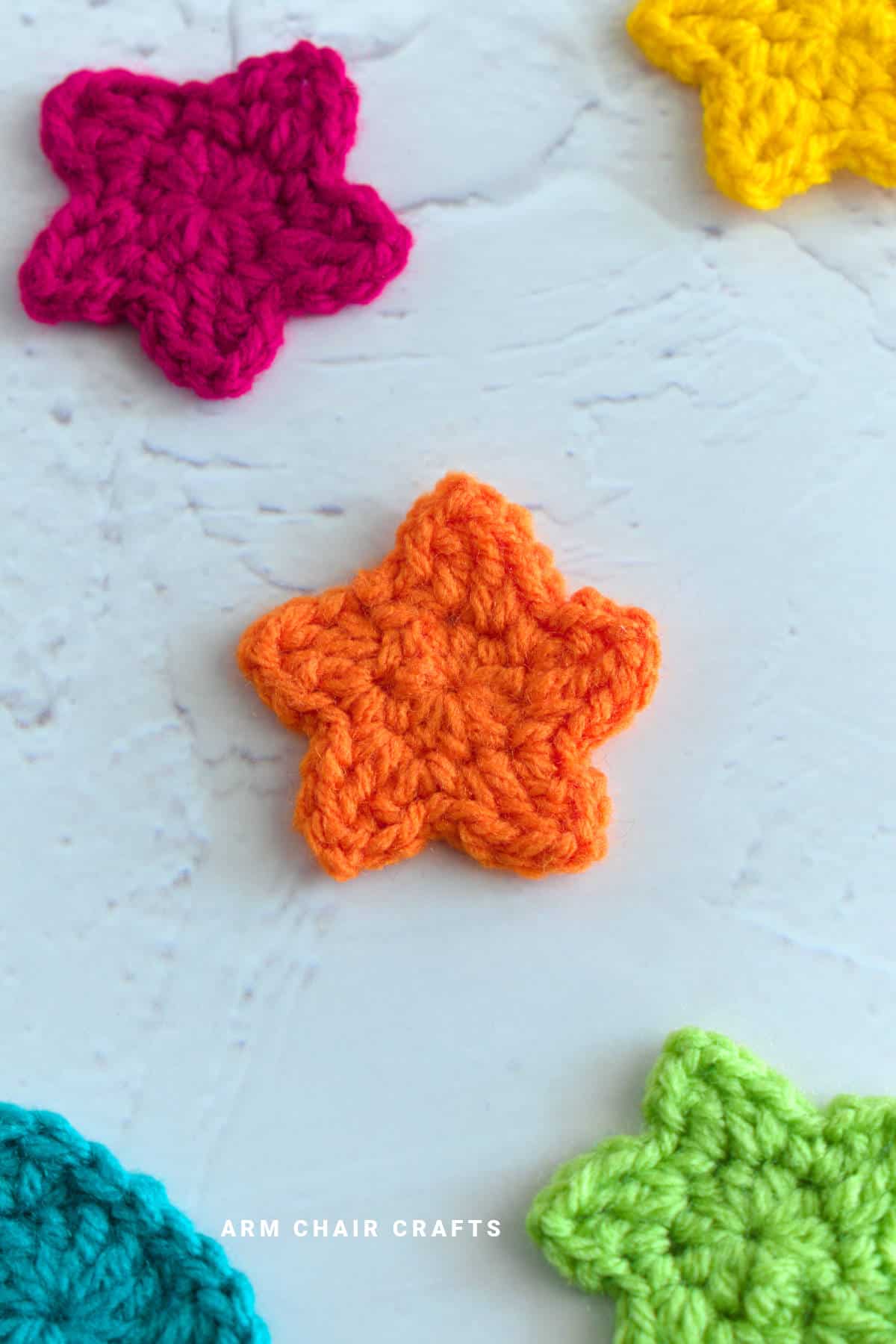 Crochet star appliques.