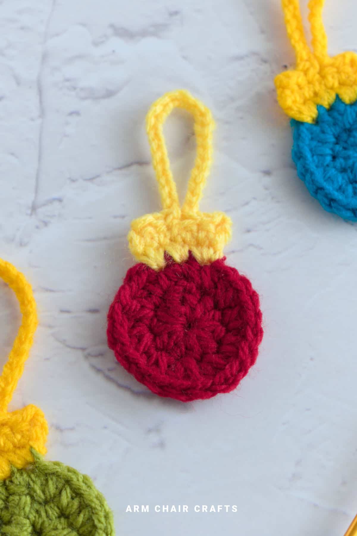 Crochet bauble motif.