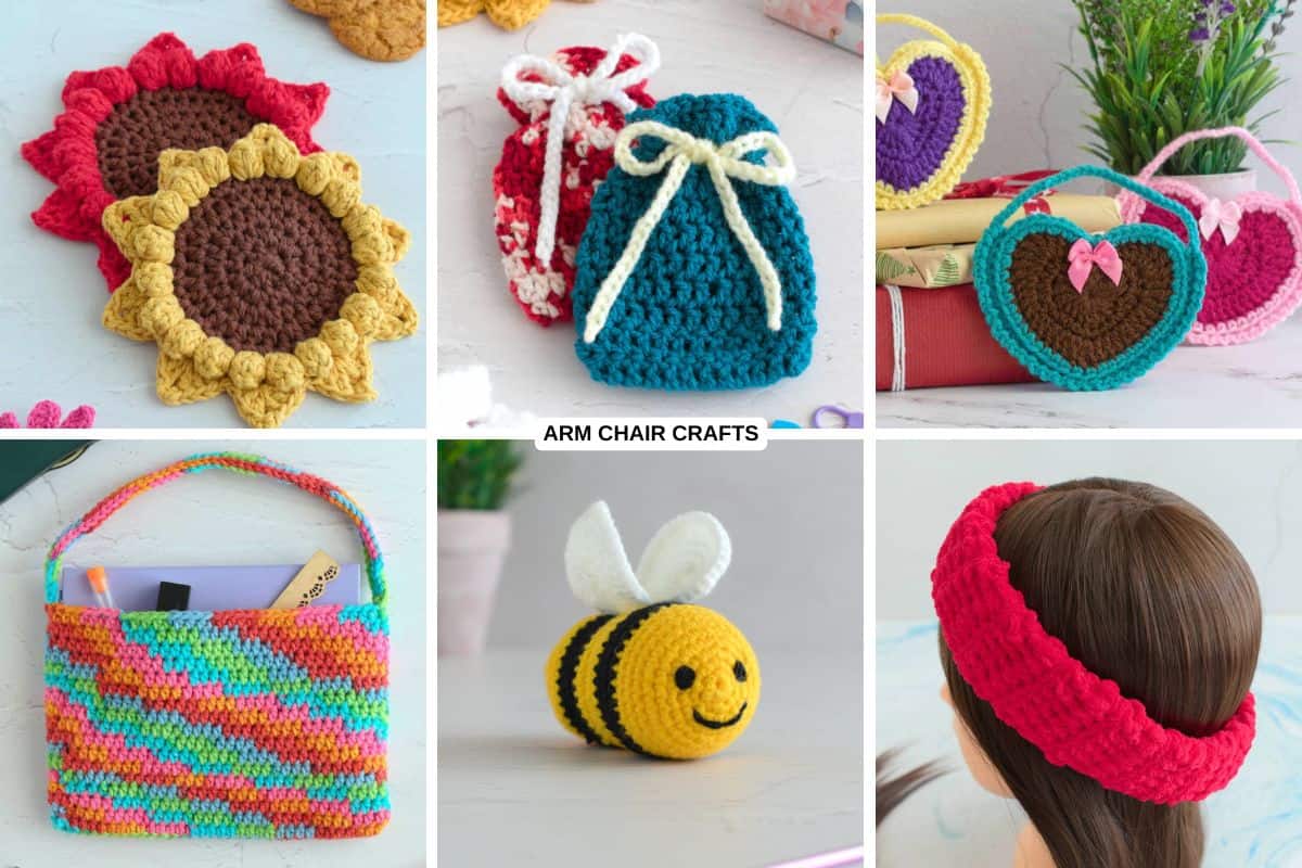 Collection of crochet projects.