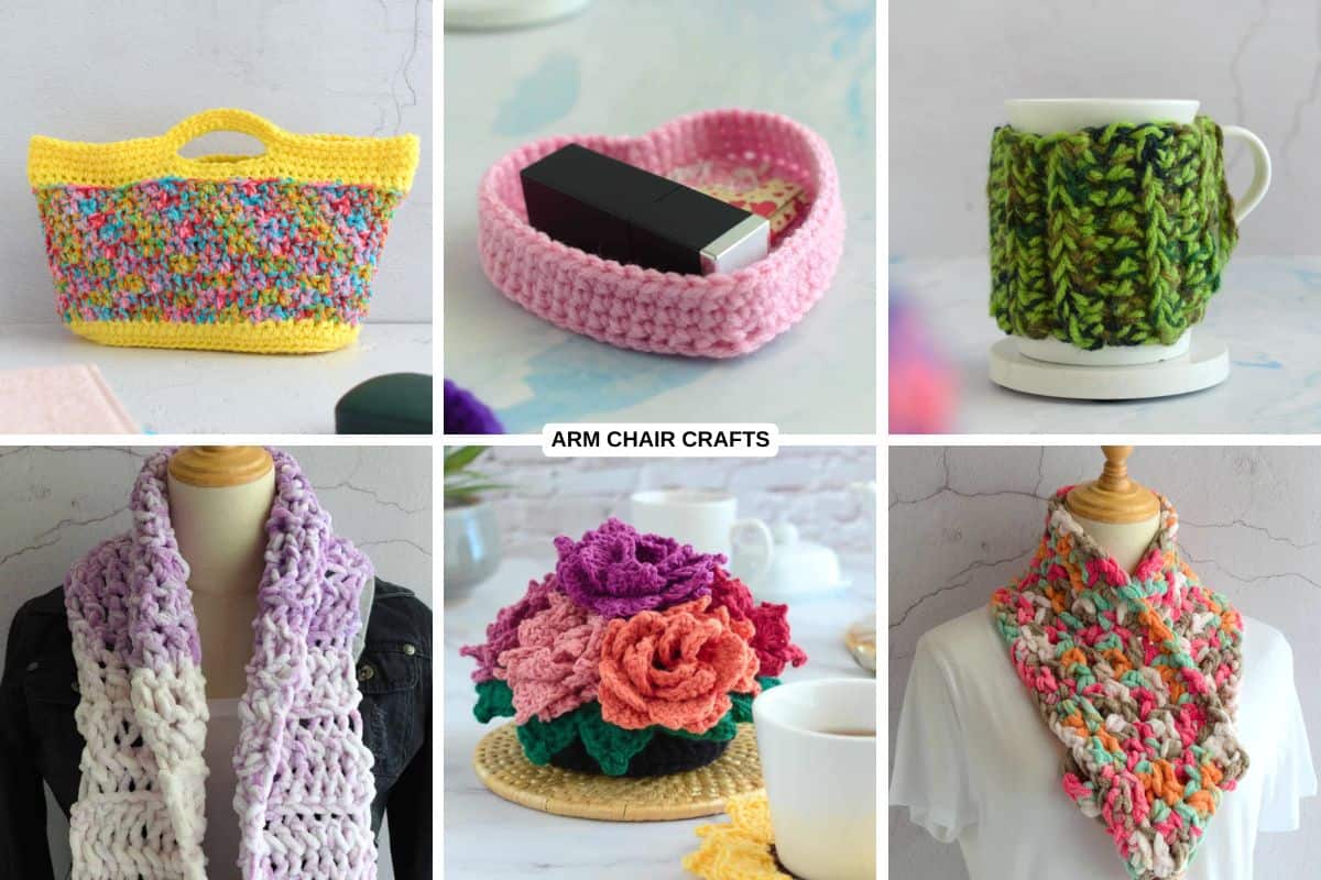 Useful crochet projects collage.
