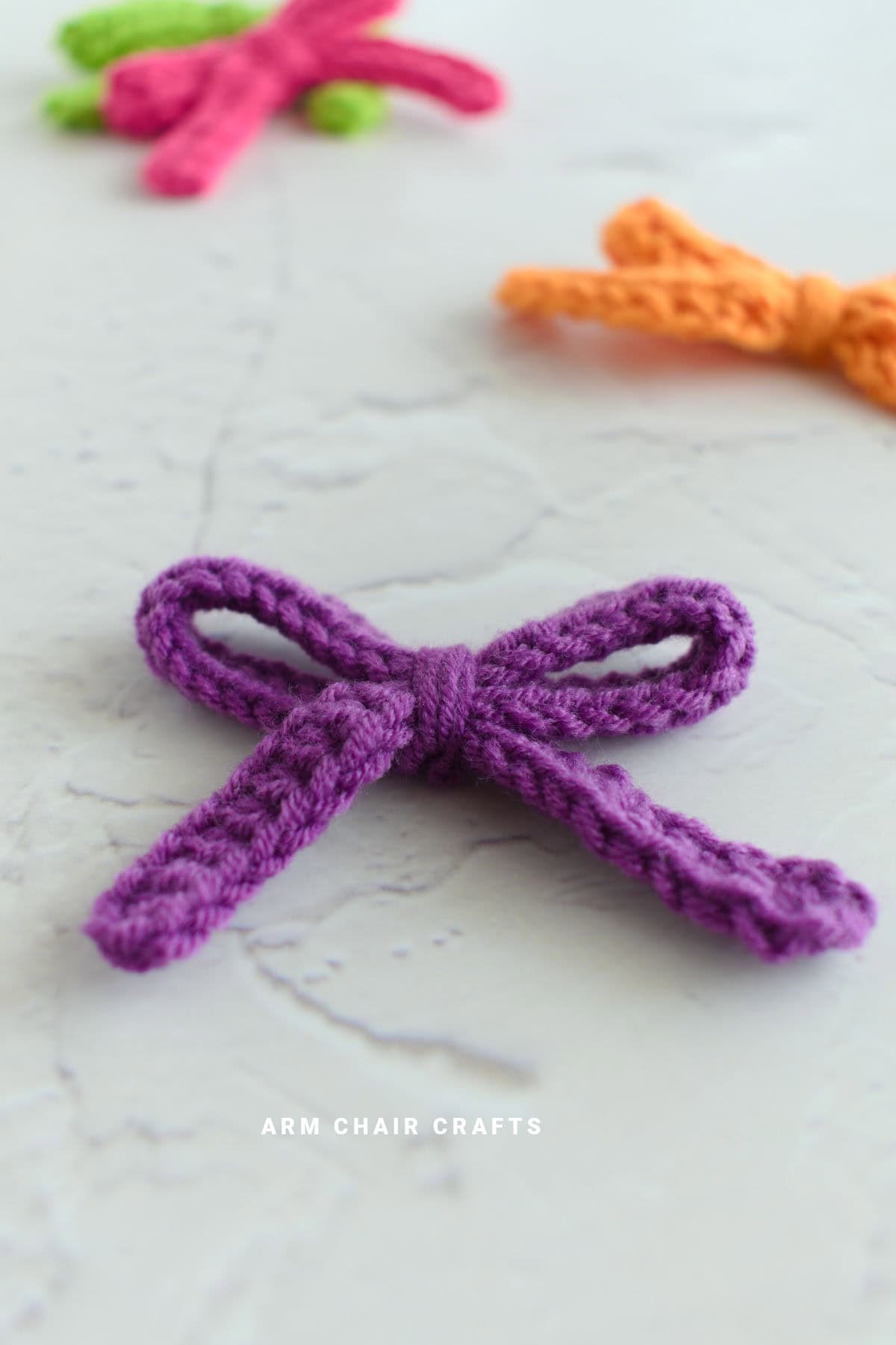 Crochet bow.