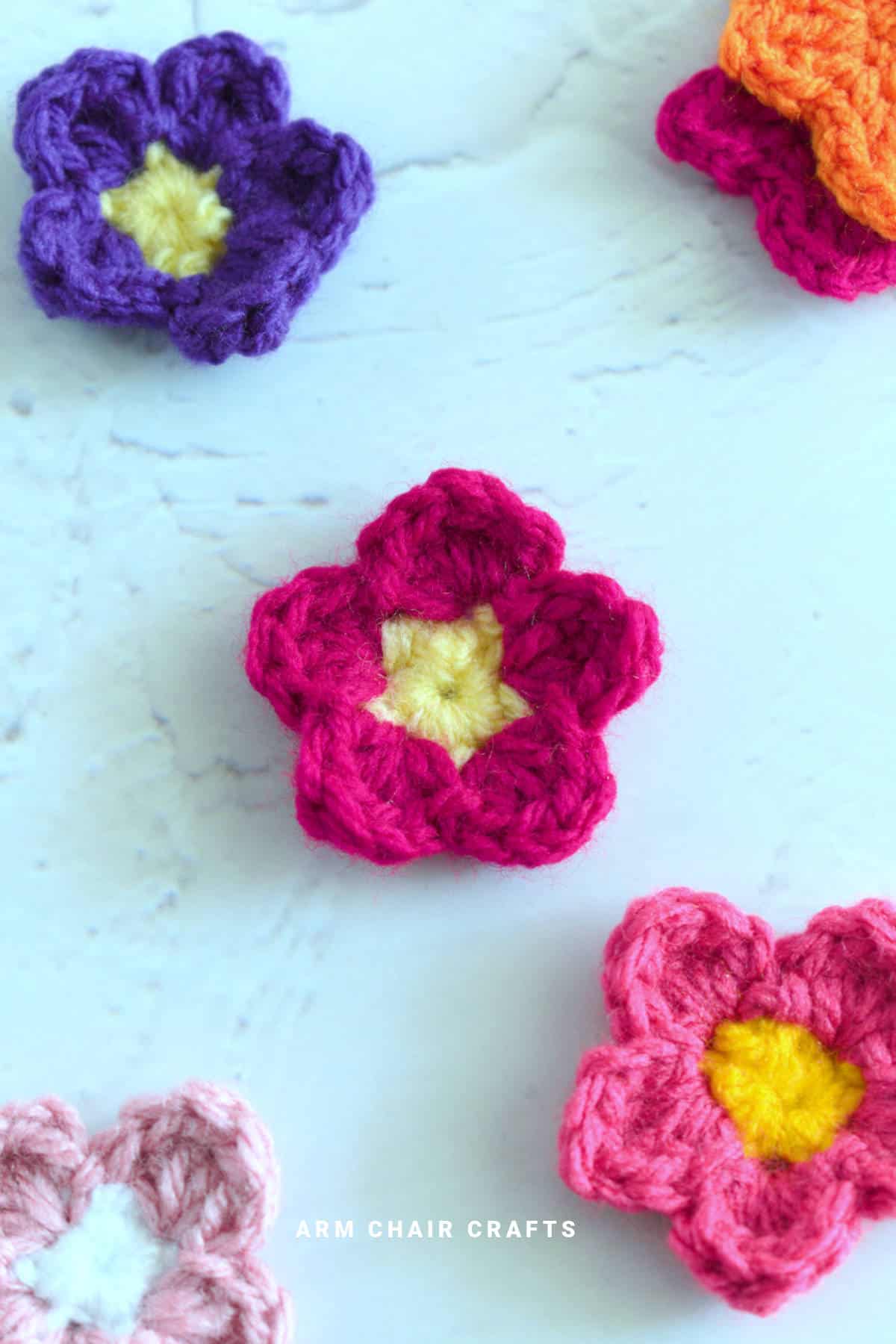 Flower crochet appliques.