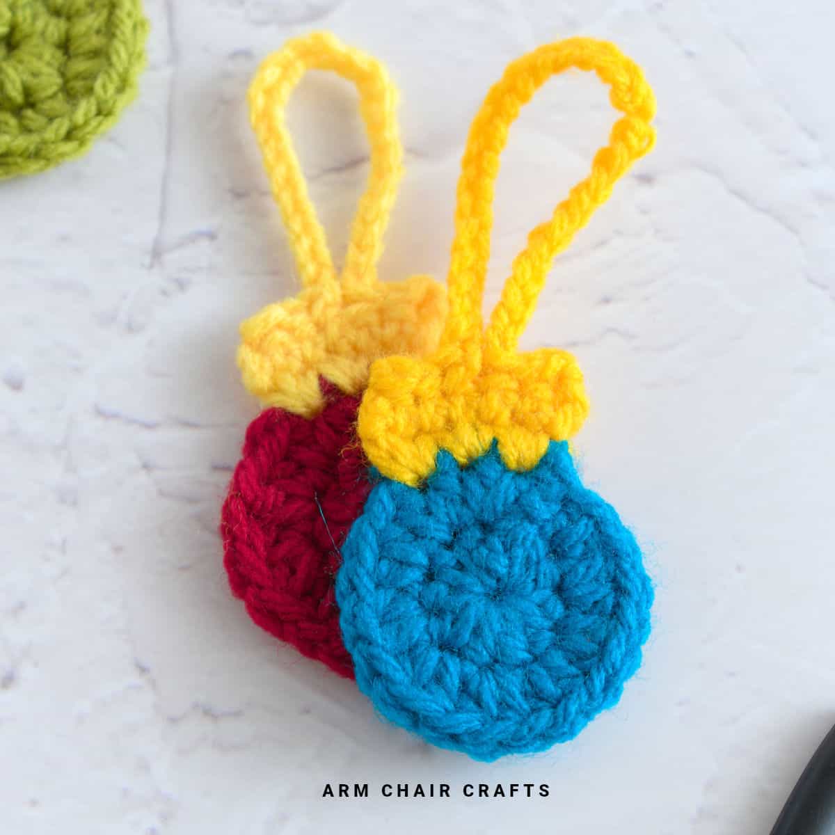 Bauble crochet ornament.