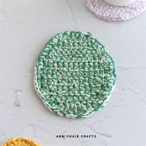 Egg crochet coaster.
