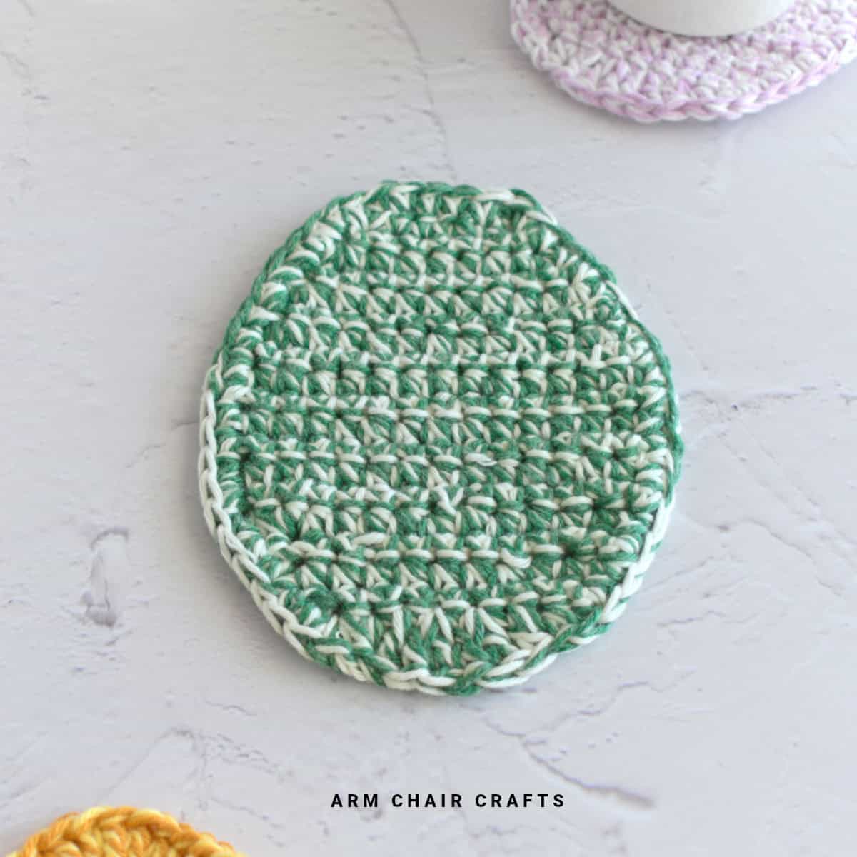 Egg crochet coaster.