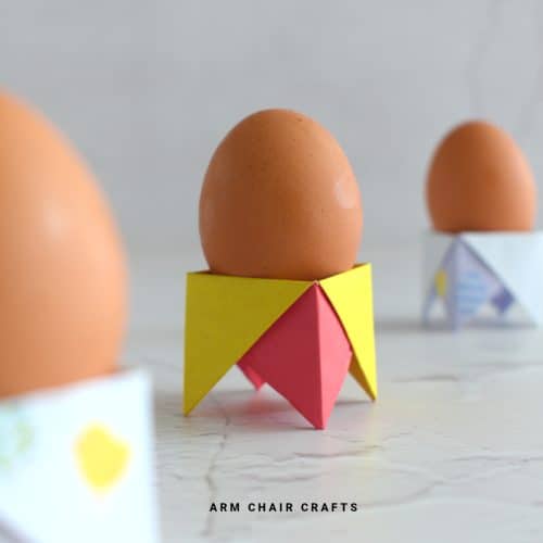 Origami egg cup.