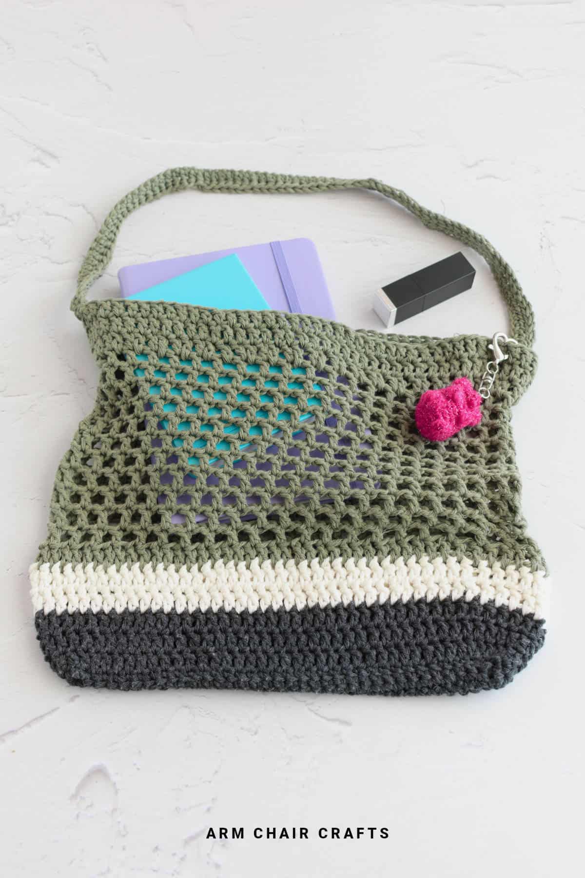 Crochet tote bag.
