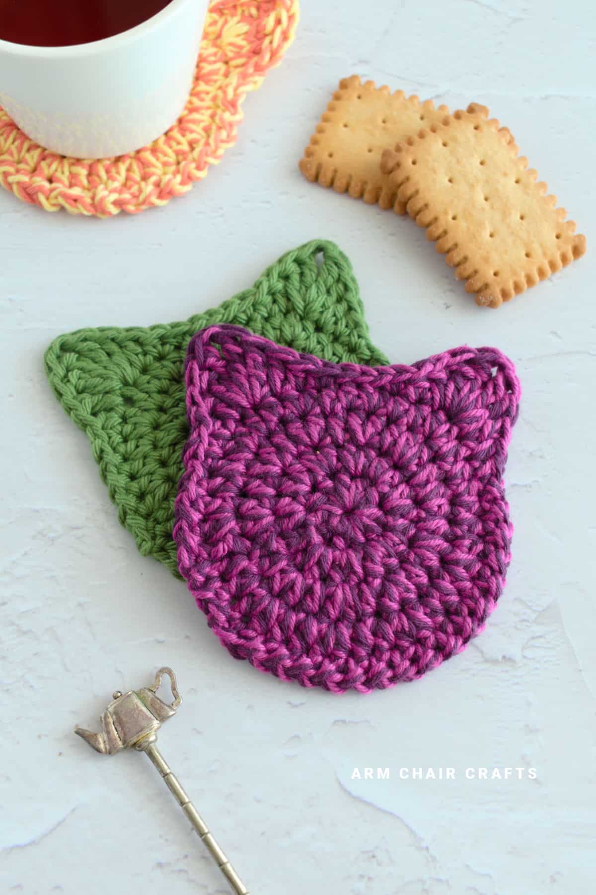 Crochet coasters.