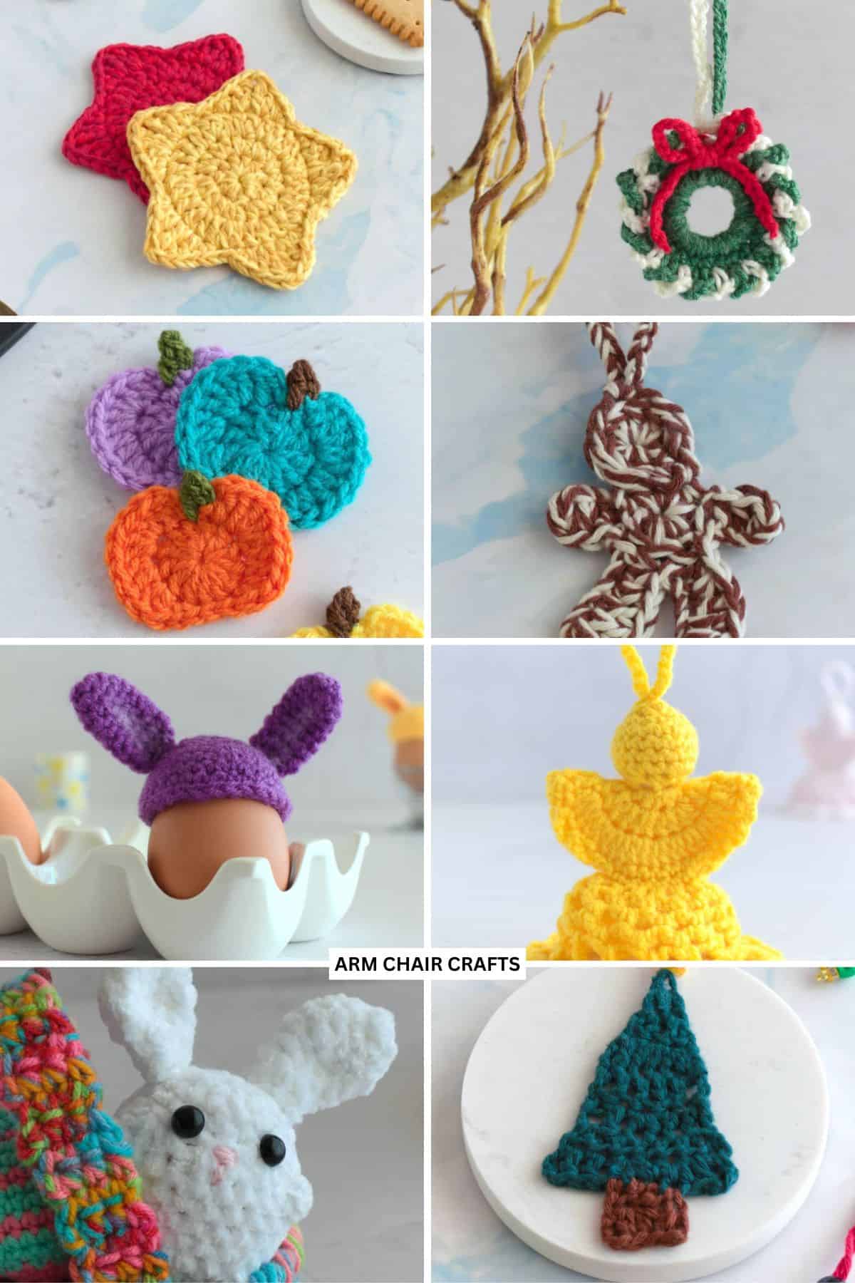 Seasonal crochet projects.