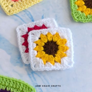 Sunflower crochet granny squares.