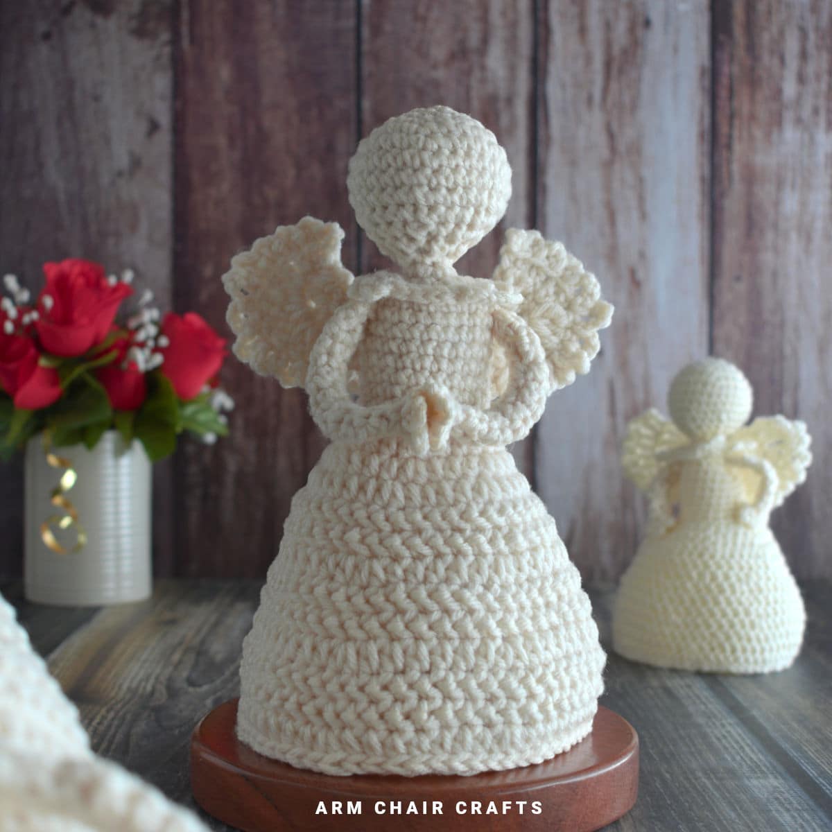 Standing crochet angel.