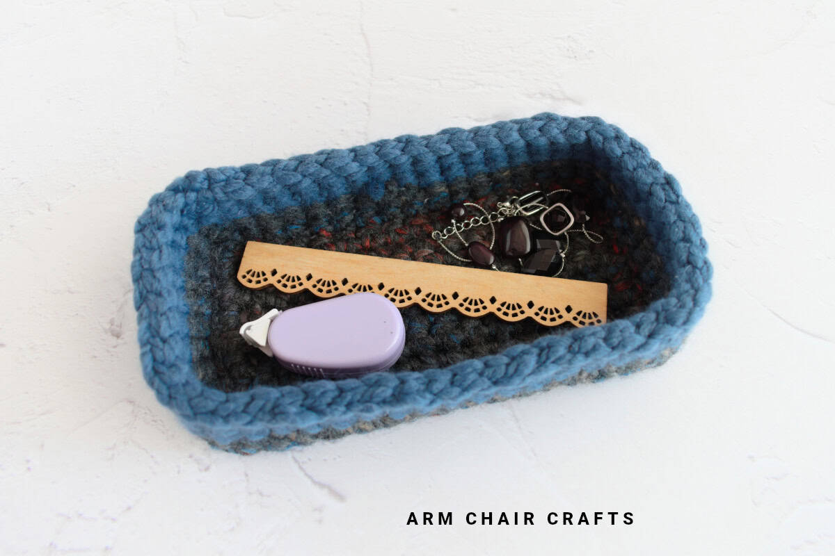 Small crochet basket.