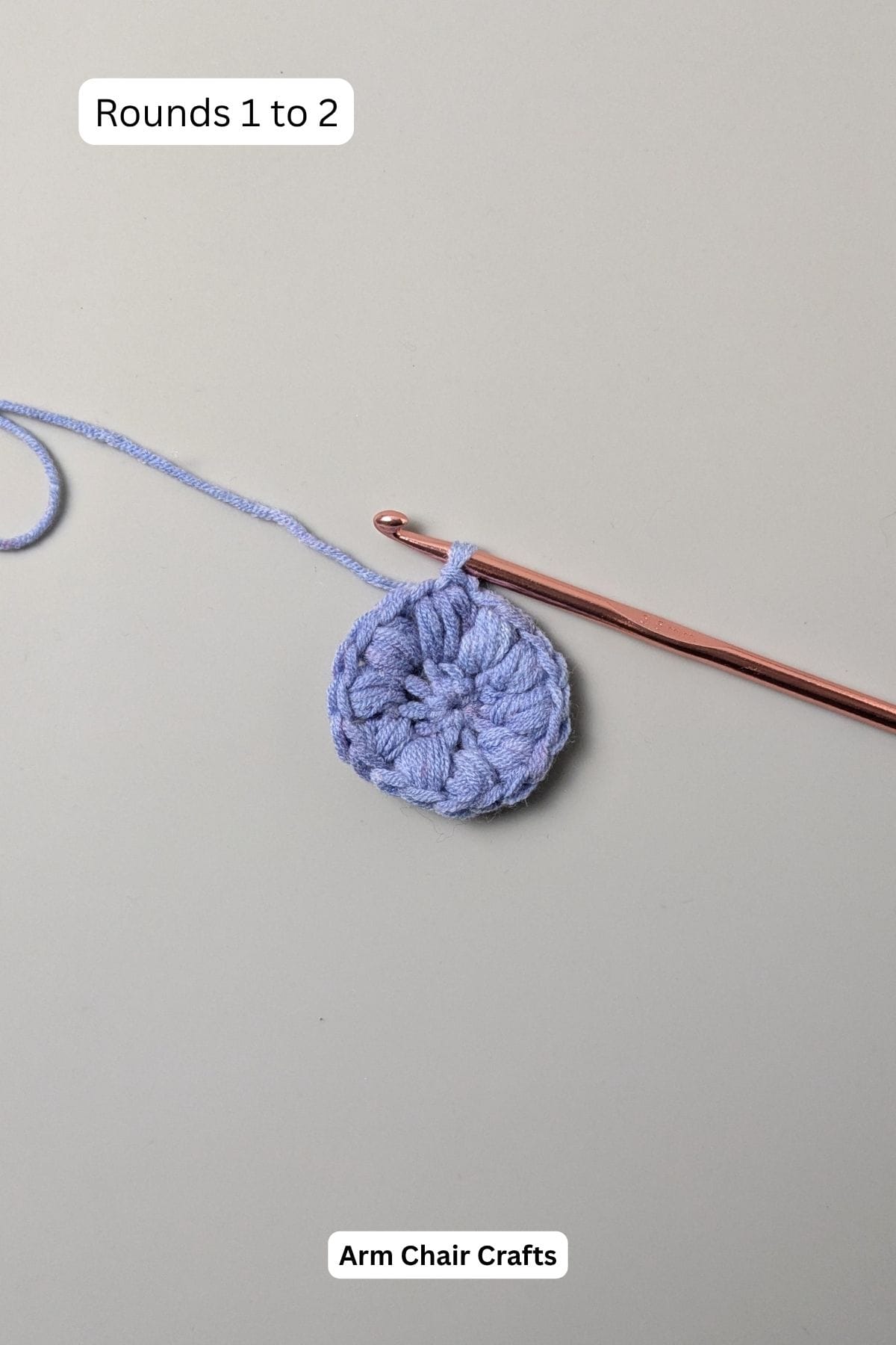 Process of making a crochet scrubbie.