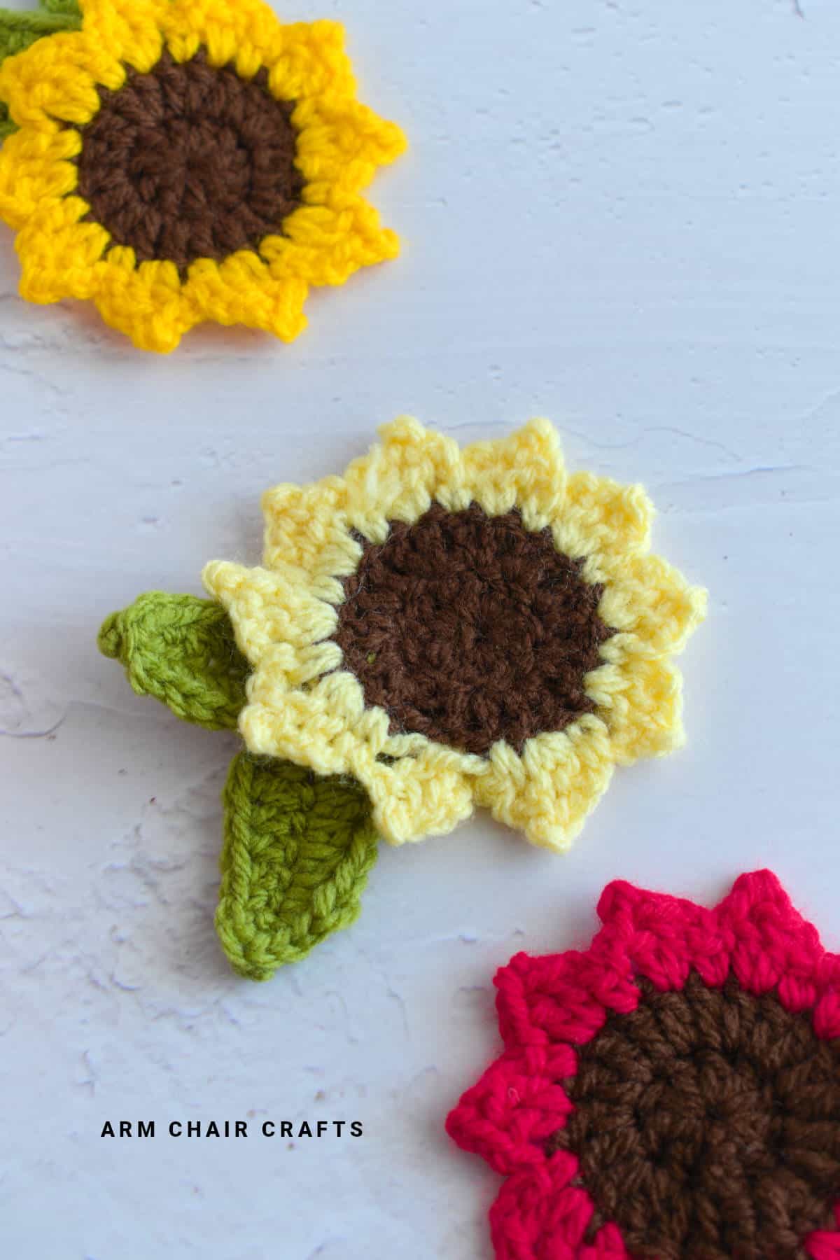 Crochet sunflowers.