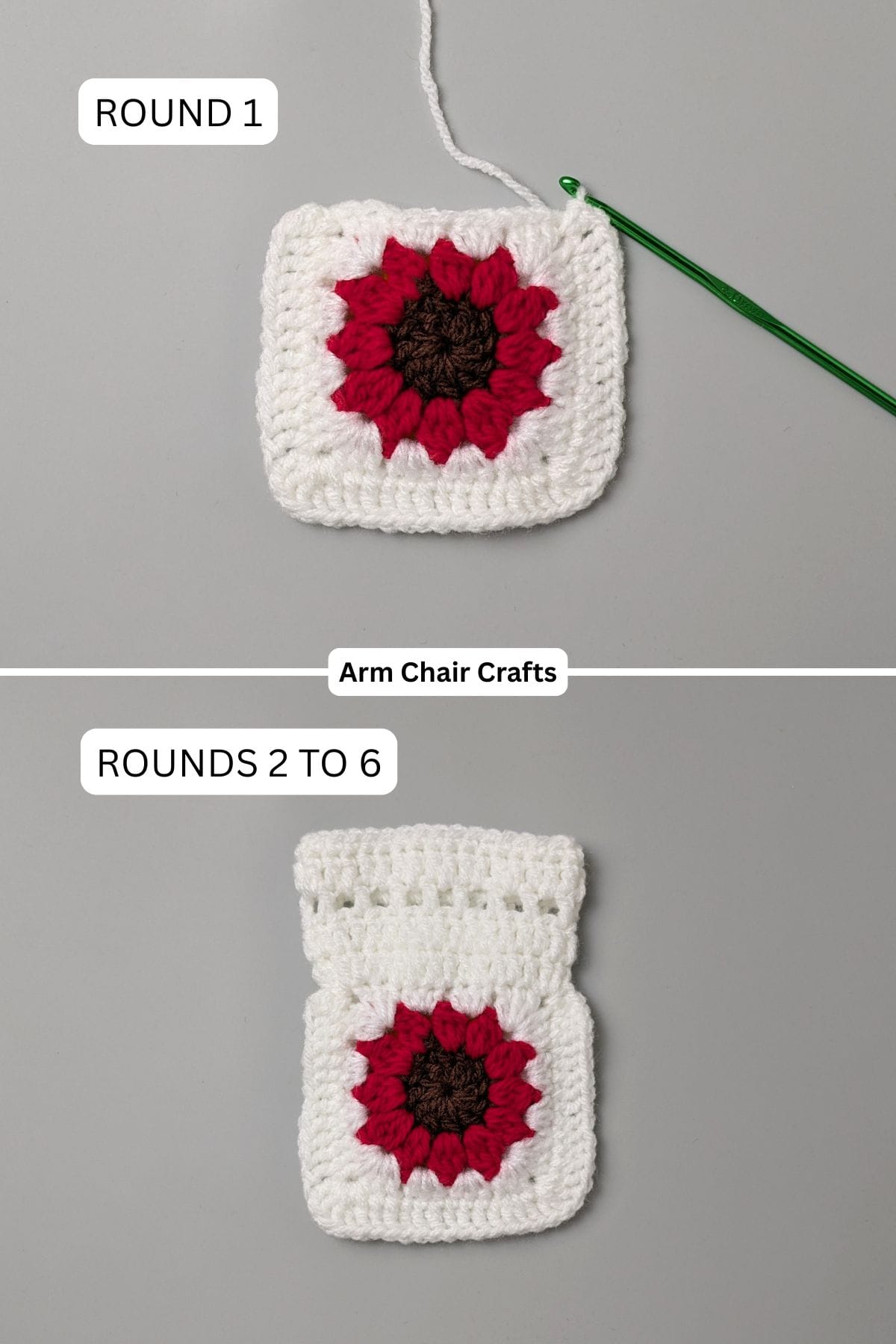 Finishing the crochet drawstring pouch.