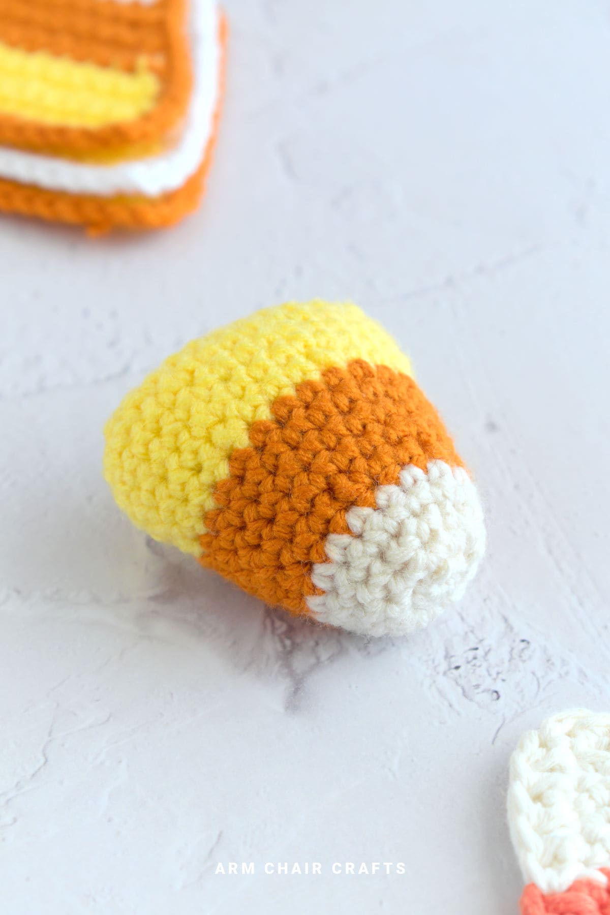 Amigurumi candy corn.