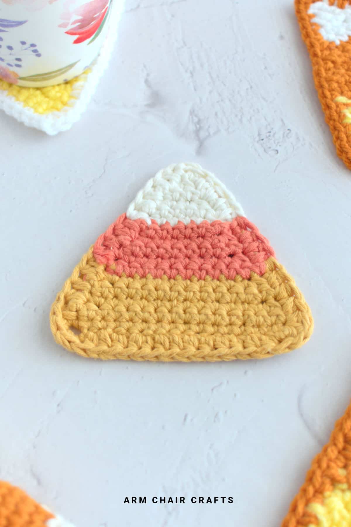 Candy corn coasters.